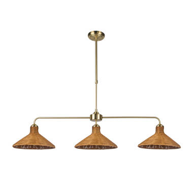 Image of Wisteria Mabel Rattan 3 Light Bar Ceiling Pendant