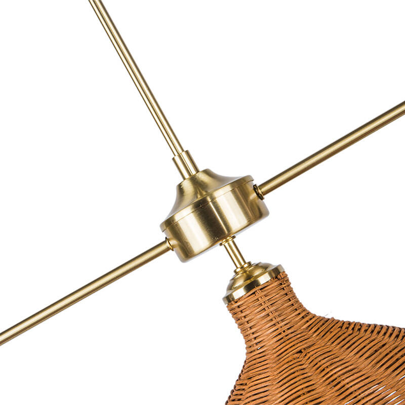 Image of Wisteria Mabel Rattan 3 Light Bar Ceiling Pendant