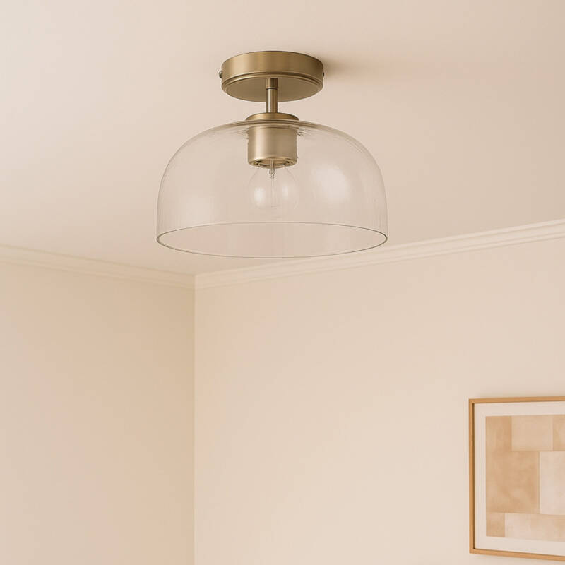 Image of Wisteria Clara Semi-Flush Glass Ceiling Light