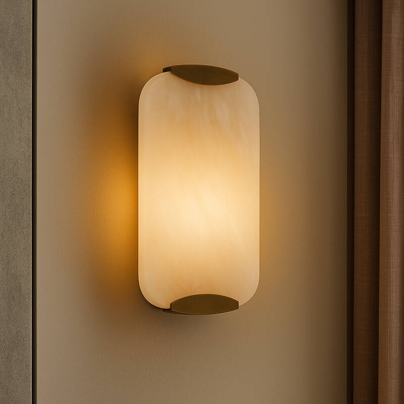 Image of Westport Emily Alabaster Glass Wall Light