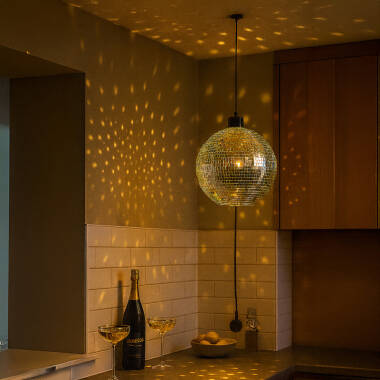 Image of Edit Dance Floor Disco Mirror Ball Ceiling Pendant Light With Plug