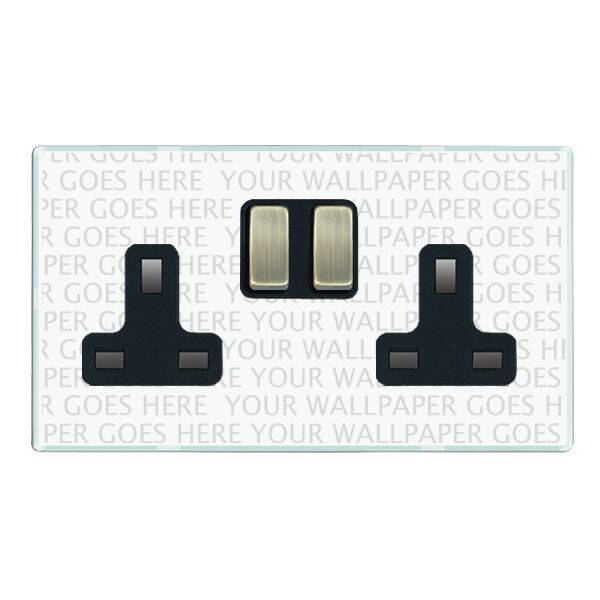 Image of Wisteria Perception Clear Perspex 1 Gang Single UK Socket