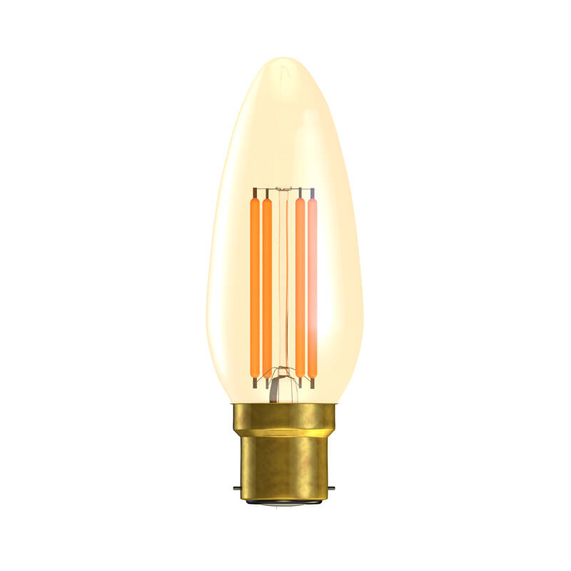 Image of Bell 3.3W 365lm Dimmable Vintage Amber Candle Bulb - Bayonet Cap