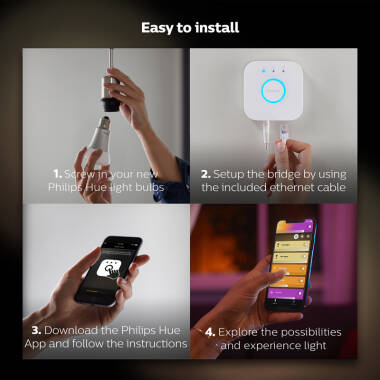 Image of Philips Hue 9W Smart Dimmable LED Bulb Bayonet Cap - Pack of 2