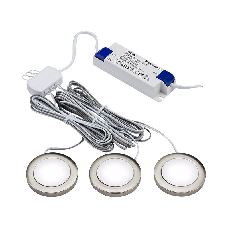 Image of Veil 2.5W Warm White Dimmable LED Low Voltage Under Cabinet Light Kit - Brushed Chrome