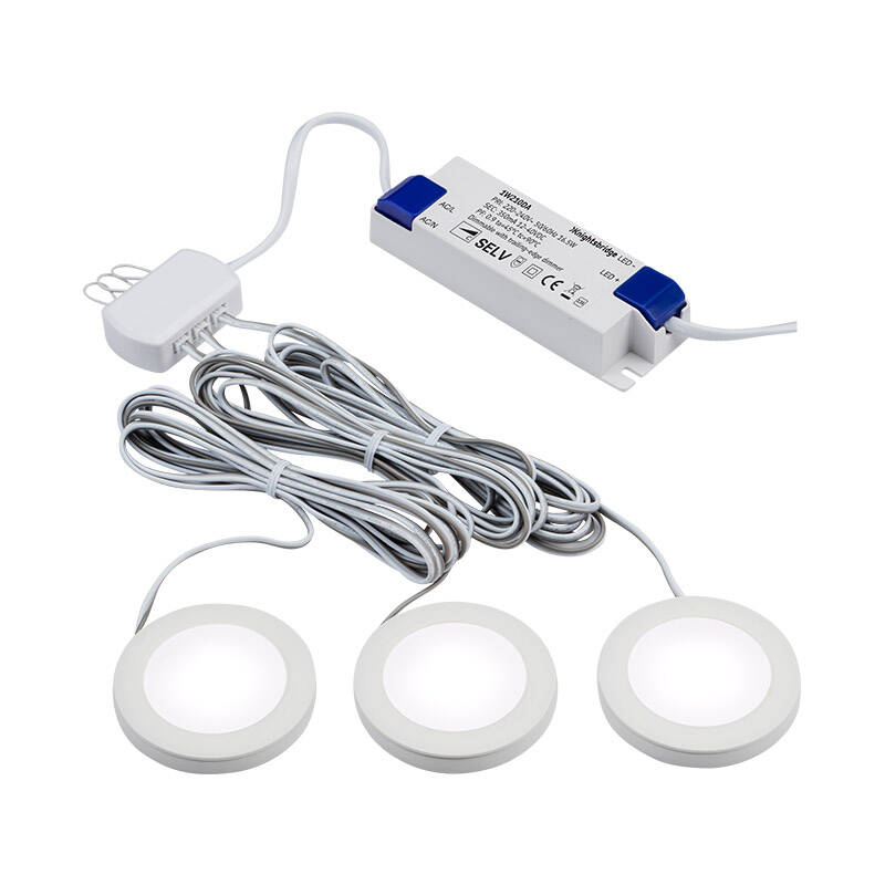 Image of Veil 2.5W Warm White Dimmable LED Low Voltage Under Cabinet Light Kit - Brushed Chrome