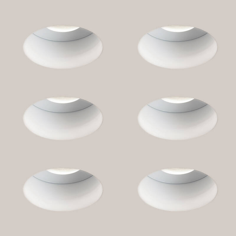 Image of Astro Trimless Slimline Plaster-In Round Fire Rated IP65 Fixed Downlight - Pack of 6