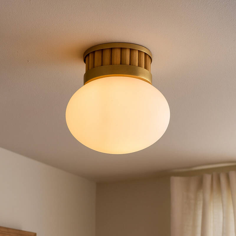 Image of Edit Flor Glass Semi-Flush Glass Ceiling Light