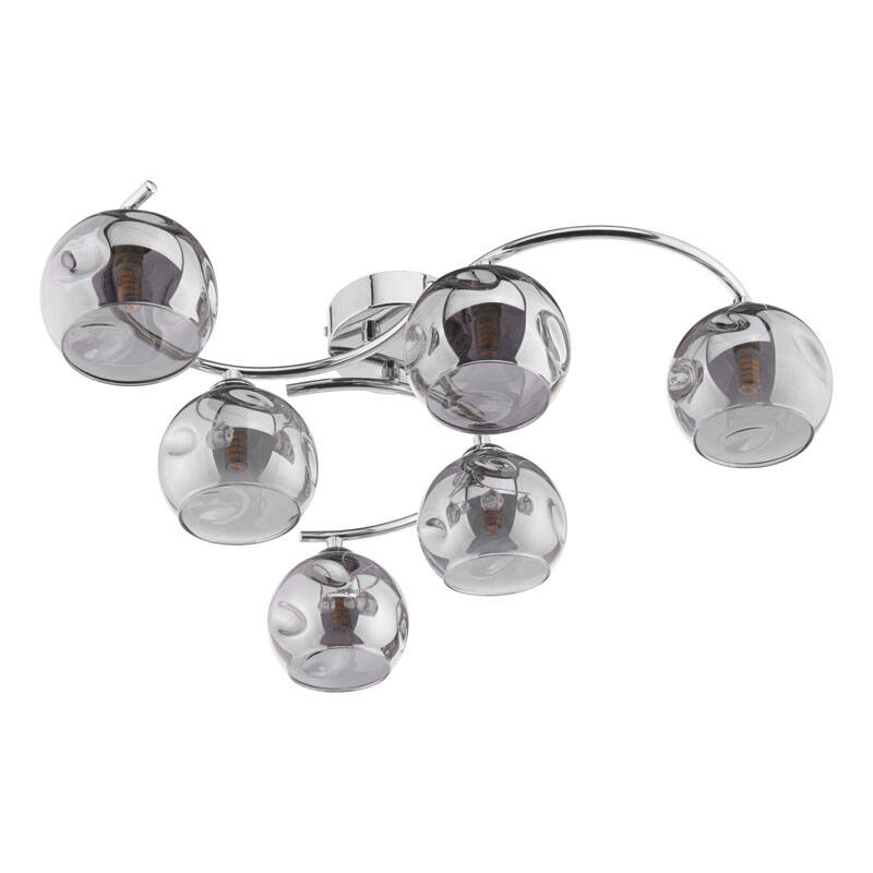 Image of Dar Nikita 6 Light Glass Semi Flush Ceiling Light