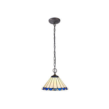 Image of Deco Glass Ceiling Pendant Light with Tiffany Shade