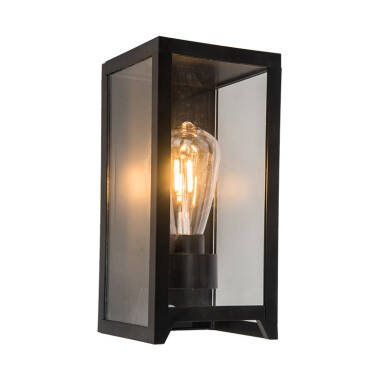 Image of Suri Athens Solar LED Half Lantern Outdoor Wall Light with PIR Sensor