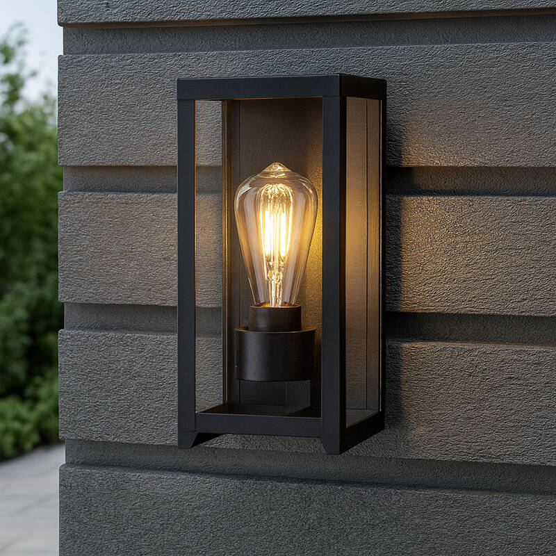 Image of Suri Athens Solar LED Half Lantern Outdoor Wall Light with PIR Sensor
