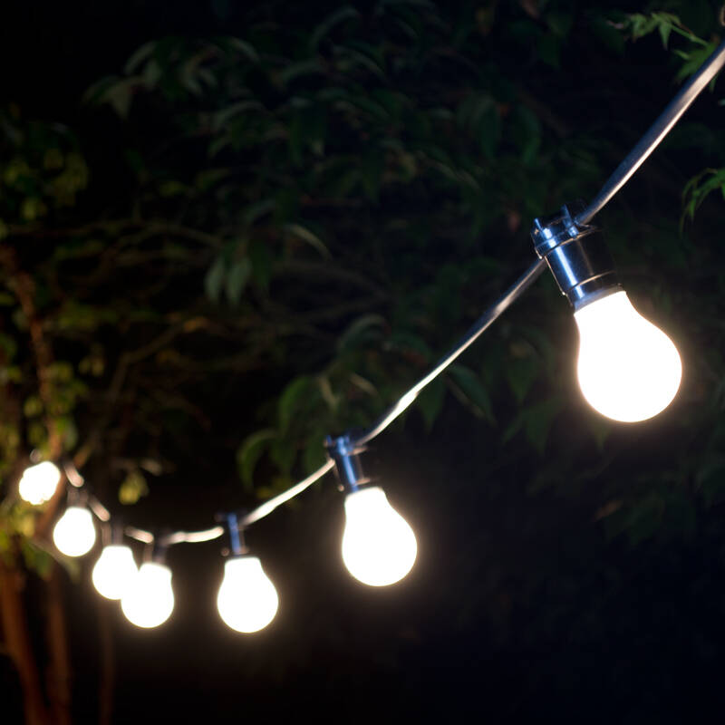 Image of Edit 19M Weatherproof Connectable Festoon Lighting - 20 Black Bulb Holders