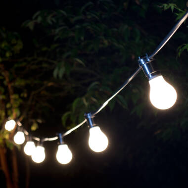 Image of Edit 7M Weatherproof Connectable Festoon Lighting - 10 Black Bulb Holders