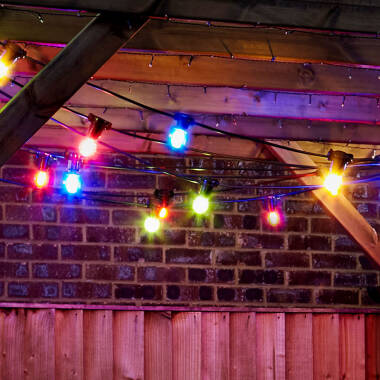 Image of Edit 19M Weatherproof Connectable Festoon Lighting - 20 Black Bulb Holders