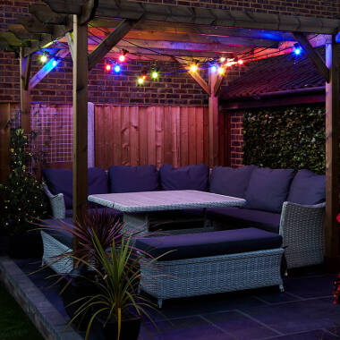 Image of Edit 19M Weatherproof Connectable Festoon Lighting - 20 Black Bulb Holders