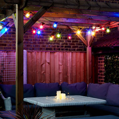 Image of Edit 19M Weatherproof Connectable Festoon Lighting - 20 Black Bulb Holders