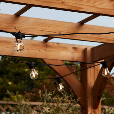 Image of Edit 19M Weatherproof Connectable Festoon Lighting - 20 Black Bulb Holders