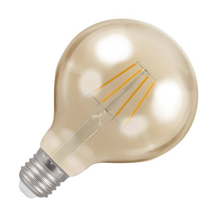 Image of Crompton 5W Dimmable LED Decorative Filament 95mm Globe Bulb - Screw Cap