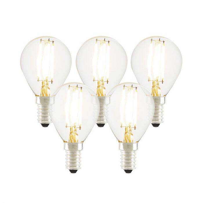 Image of Tagra 4W Dimmable LED Decorative Filament Golf Ball Bulb - Small Screw Cap - Pack of 5