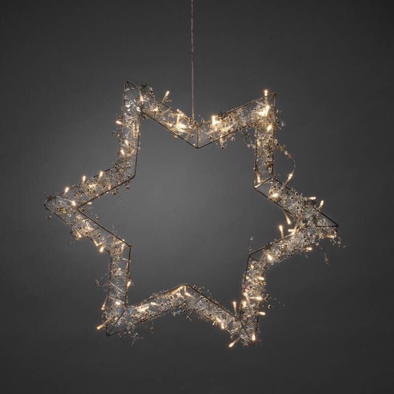 Image of Konstsmide Christmas 60cm Warm White LED Star Wreath Decoration
