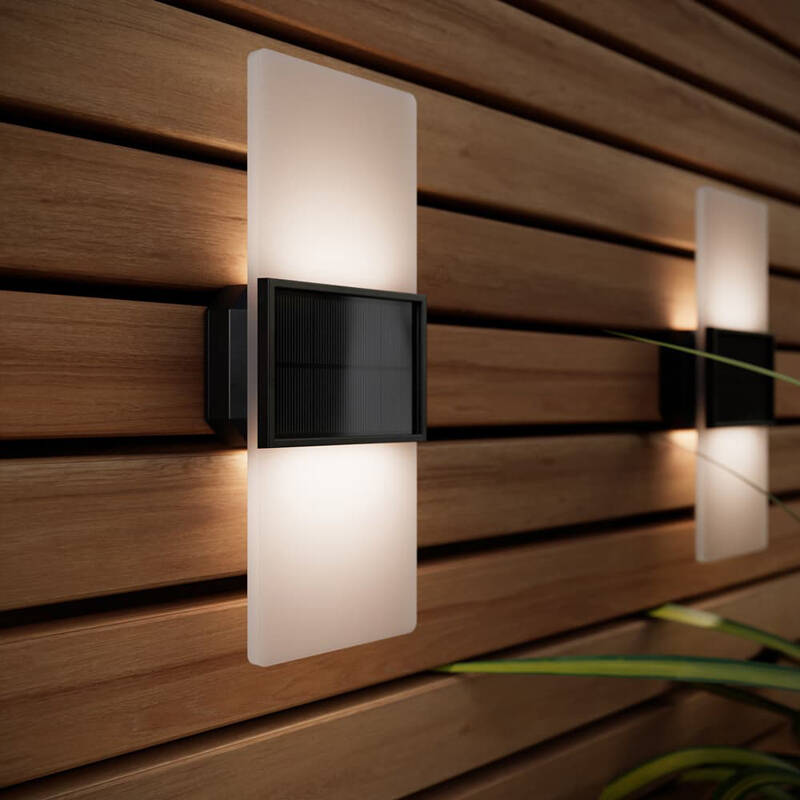 Image of Suri 365 Gemini Solar LED Outdoor Flush Lights - White