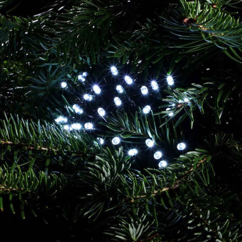 Image of Edit 26.92M White LED Multi-Function String Lights - Green Cable