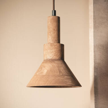 Iluzzia Dallas Wood Ceiling Pendant Light