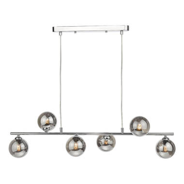 Dar Spiral 6 Light Bar Smoked Glass Pendant