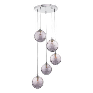 Dar Federico 5 Light Clear Glass Cluster Pendant