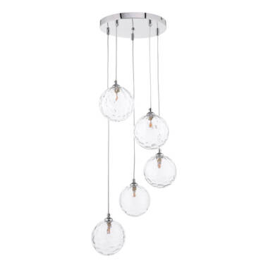 Dar Federico 5 Light Clear Glass Cluster Pendant
