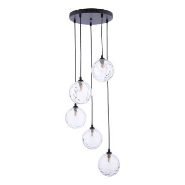 Dar Federico 5 Light Clear Glass Cluster Pendant