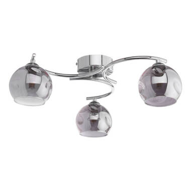 Dar Nikita 3 Light Semi Flush With Champagne Glass