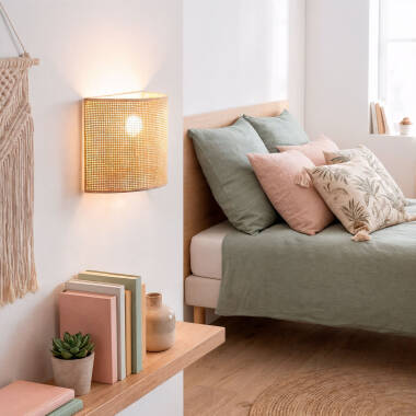 Image of Edit Baracoa Rattan Flush Wall Light