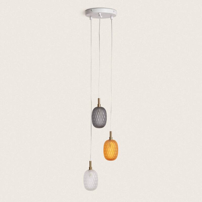 Image of Edit Shalim 3 Light Glass Cascade Ceiling Pendant