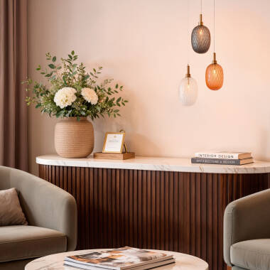 Image of Edit Shalim 3 Light Glass Cascade Ceiling Pendant