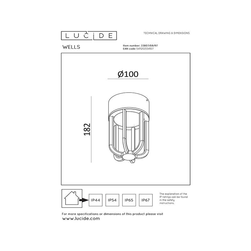 Image of Lucide Wells LED Outdoor Flush Ceiling Light