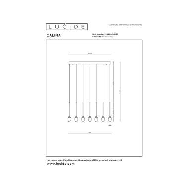 Image of Lucide Calina LED Bar Ceiling Pendant Light