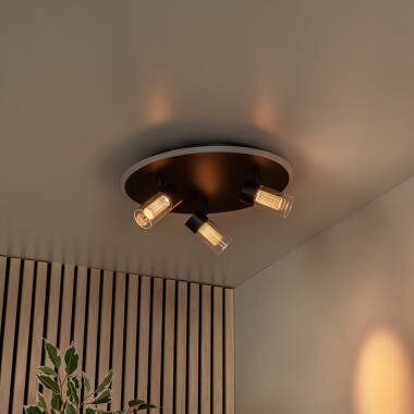 Image of Lucide Everina LED 3 Light Ceiling Spotlight Plate with Remote Control