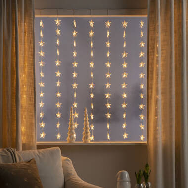 Image of Konstsmide 1.4M Warm White LED Star Curtain Lights - 120 Lights