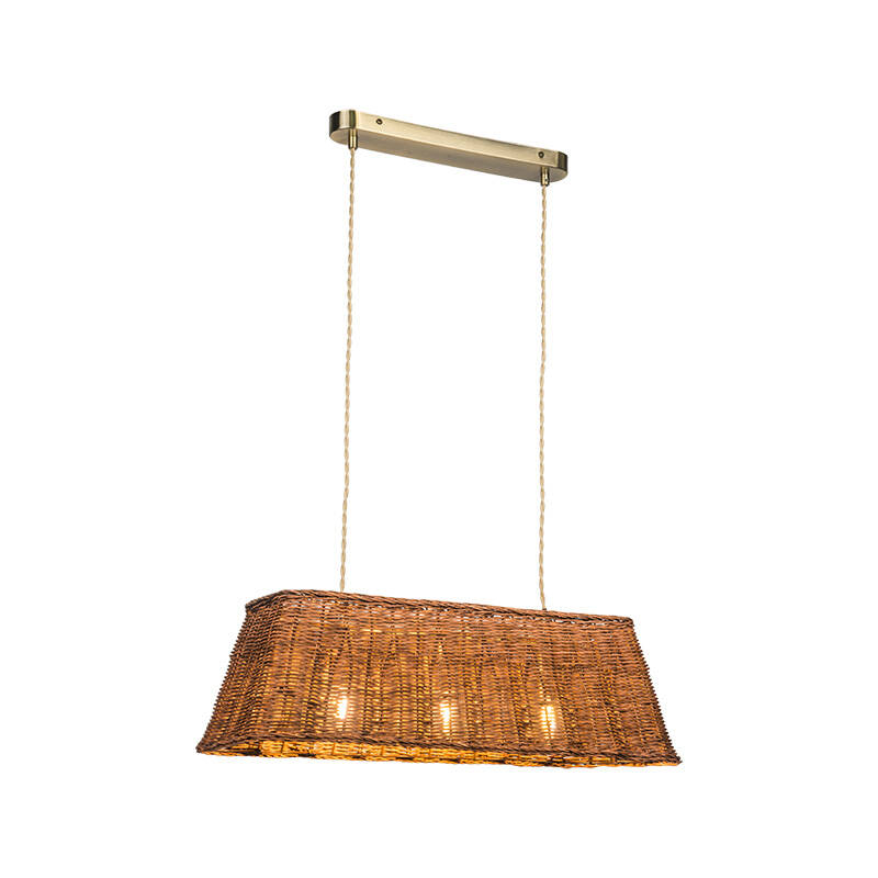 Image of Khudi & Khora Lucent Rattan Bar Ceiling Pendant Light