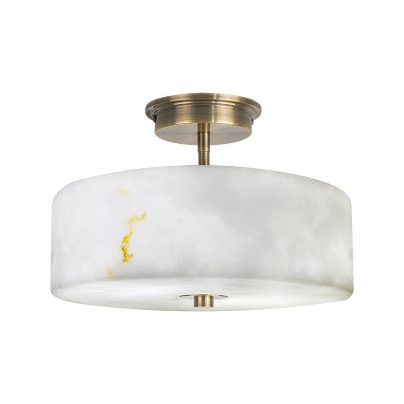 Image of Wisteria Blush Glass Semi Flush Ceiling Light