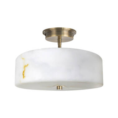 Image of Wisteria Blush Glass Semi Flush Ceiling Light