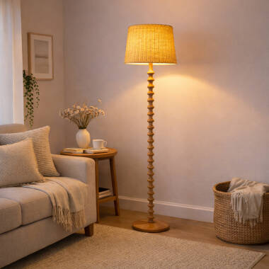 Image of Wisteria Arc Rattan Floor Lamp