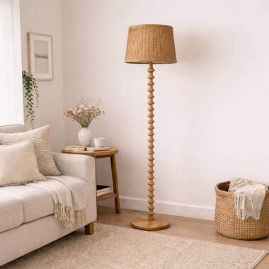Image of Wisteria Arc Rattan Floor Lamp