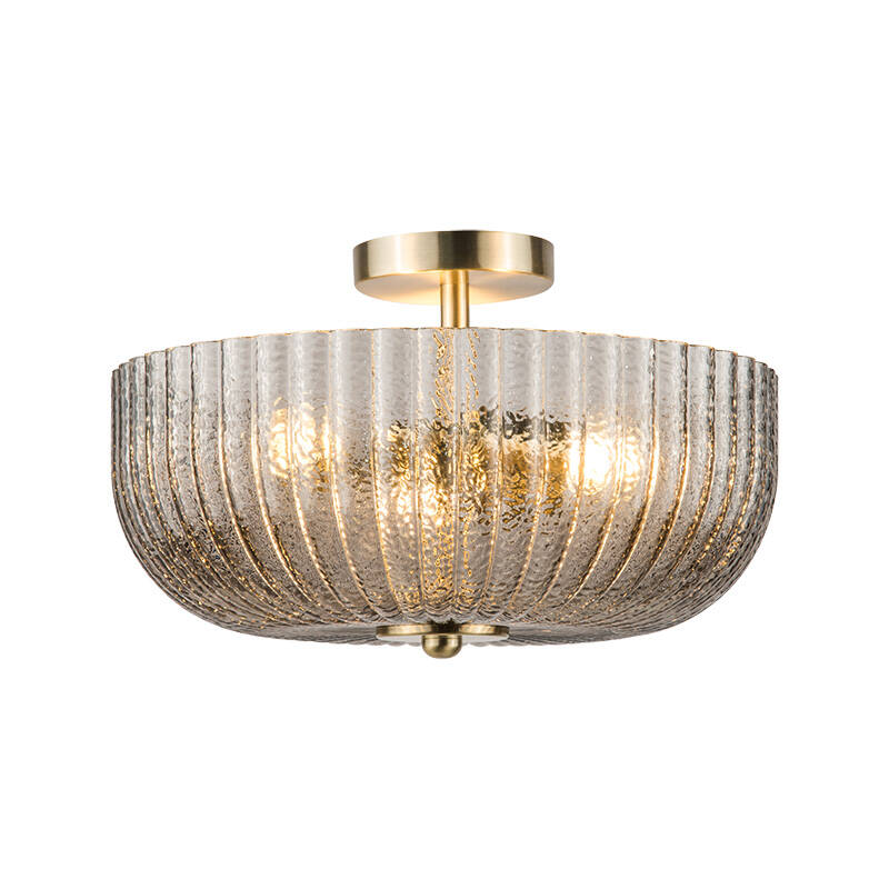 Image of Wisteria Pulse Glass Flush Ceiling Uplighter