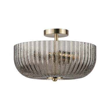 Image of Wisteria Pulse Glass Flush Ceiling Uplighter