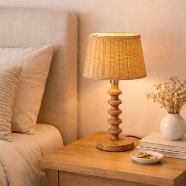 Image of Wisteria Arc Rattan Table Lamp