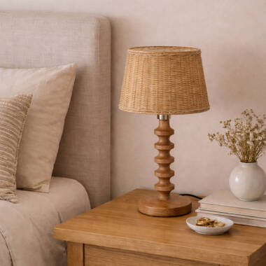 Image of Wisteria Arc Rattan Table Lamp