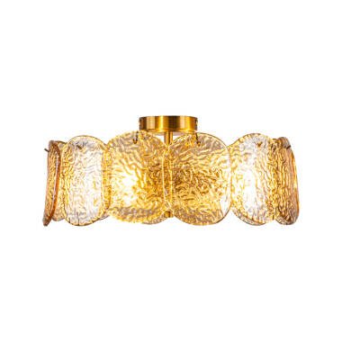 Image of Wisteria Verre Glass Semi Flush Ceiling Light